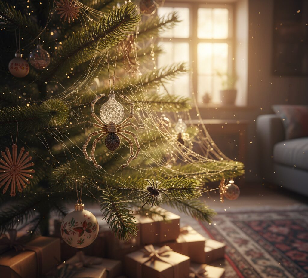 ობობის დეკორაცია პოლონურ საშობაო ხეზე ჩოინკა, ხალხური ლეგენდის სიმბოლო